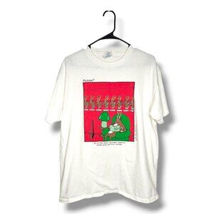 Vintage Rubes T-Shirt Christmas Cartoon Reindeer Graphic Men's L Single Stitch